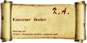 Kaszner Andor névjegykártya