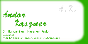 andor kaszner business card